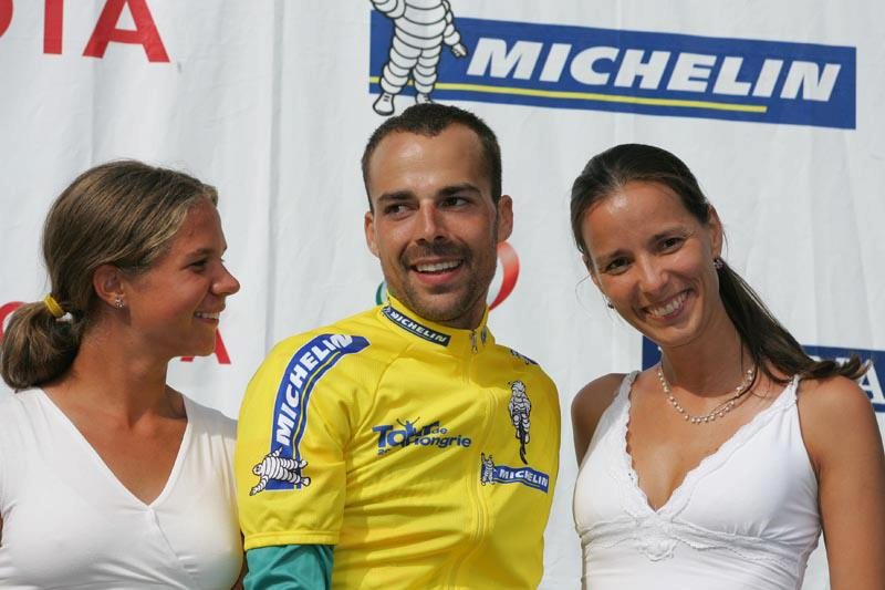 Lengyel Tamás a Tour de Hongrie sárga trikójában