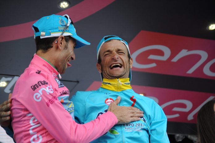 28-05-2016 Giro D'italia; Tappa 20 Guillestre - Sant'anna Di Vinadio; 2016, Astana; Nibali, Vincenzo; Scarponi, Michele;