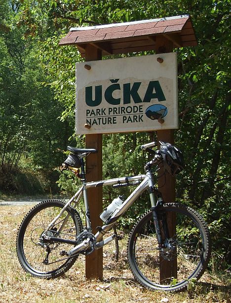 Az Učka Nemzeti Park bejárata...